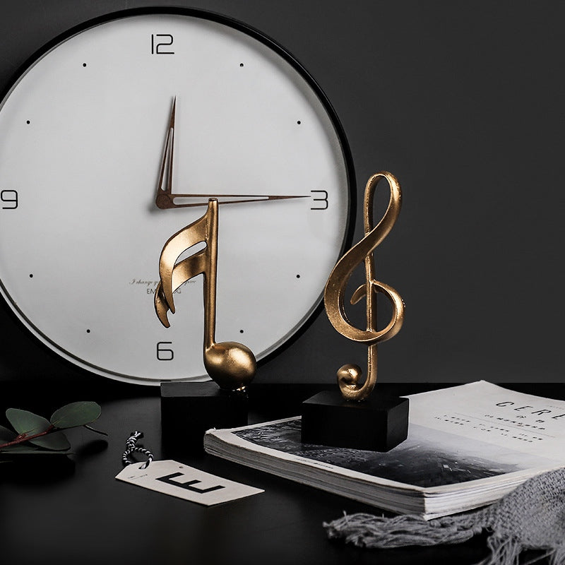 Musical Note Figurines Home Decoration Resin Golden Sculpture Home Decor Desk Piano Office TV Cabinet Ornaments Souvenirs Lootquake LLC