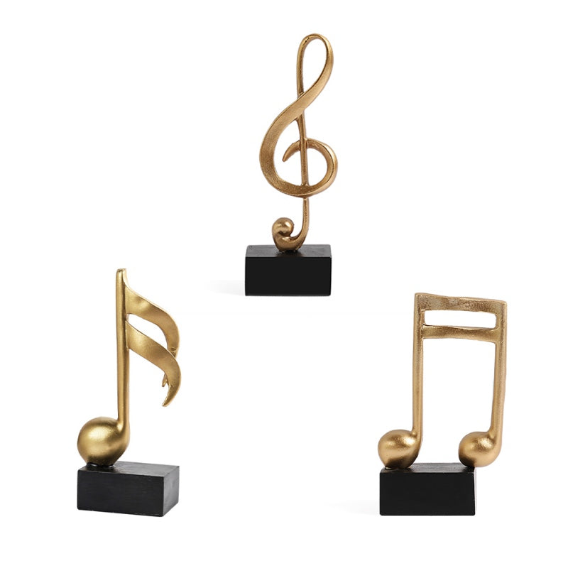 Musical Note Figurines Home Decoration Resin Golden Sculpture Home Decor Desk Piano Office TV Cabinet Ornaments Souvenirs Lootquake LLC