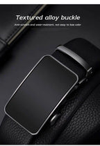 Men's Cowhide Leather Belt with Automatic Buckle