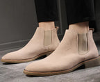 Men's High-Top Leather Chelsea Ankle Boots