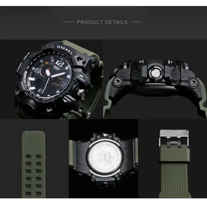 SMAEL Brand Men Sports Watches Dual Display