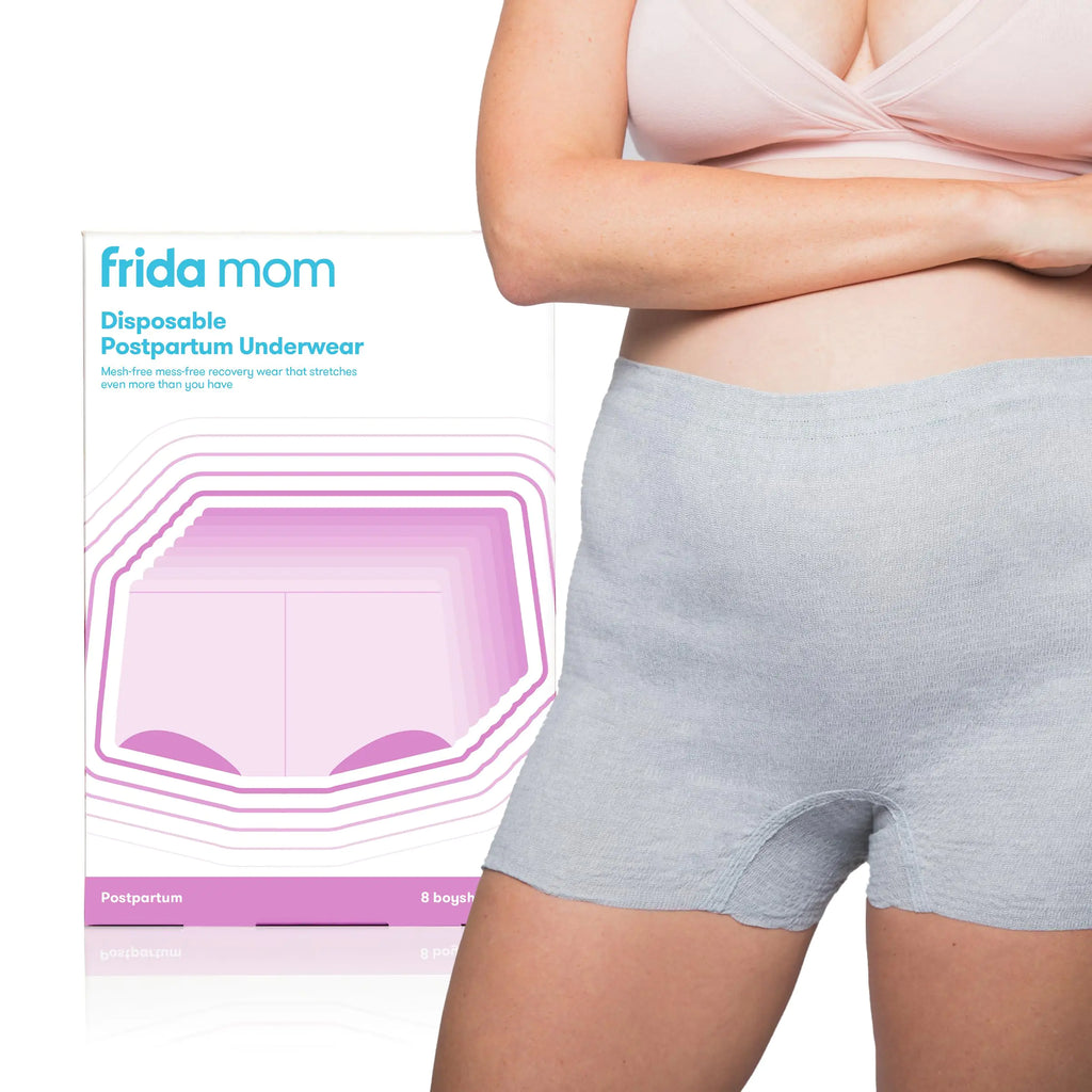 Frida Mom, Disposable Boyshort Underwear, Seamless with Stretchy Support, Postpartum Essentials, Size Petite (Waist 23"-34" stretched), 8 Count Petite (Waist 23"-34" stretched) Pi-Mart