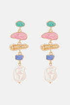 Abnormal Shape Zinc Alloy Synthetic Pearl Dangle Earrings