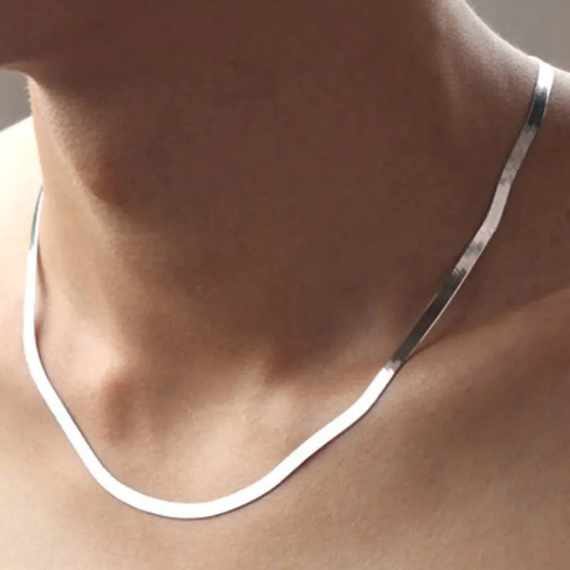 Snake Chain Platinum Plated Men`s Necklaces Lootquake LLC