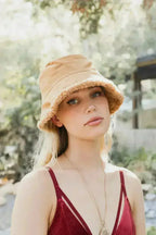 Reversible Teddy Suede Bucket Hat - Winter Cozy - Two-Way Stretch Fit