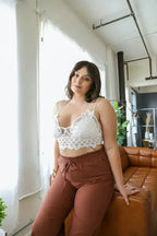 Plus Crochet Lace Longline Bralette