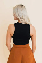 Eco Chic Ribbed Harmony Crop Top - Comfort and Sustainability Combined - SJB-DIAMOND ELITES