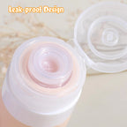 GLAMFIELDS TSA Approved Travel Bottles for Toiletries, 3oz Size Leak Proof Silicone Containers for Shampoo, Conditioner,Easy to Squeeze and Portable, Essentials for Traveling (4 Pack) Apricot Pi-Mart