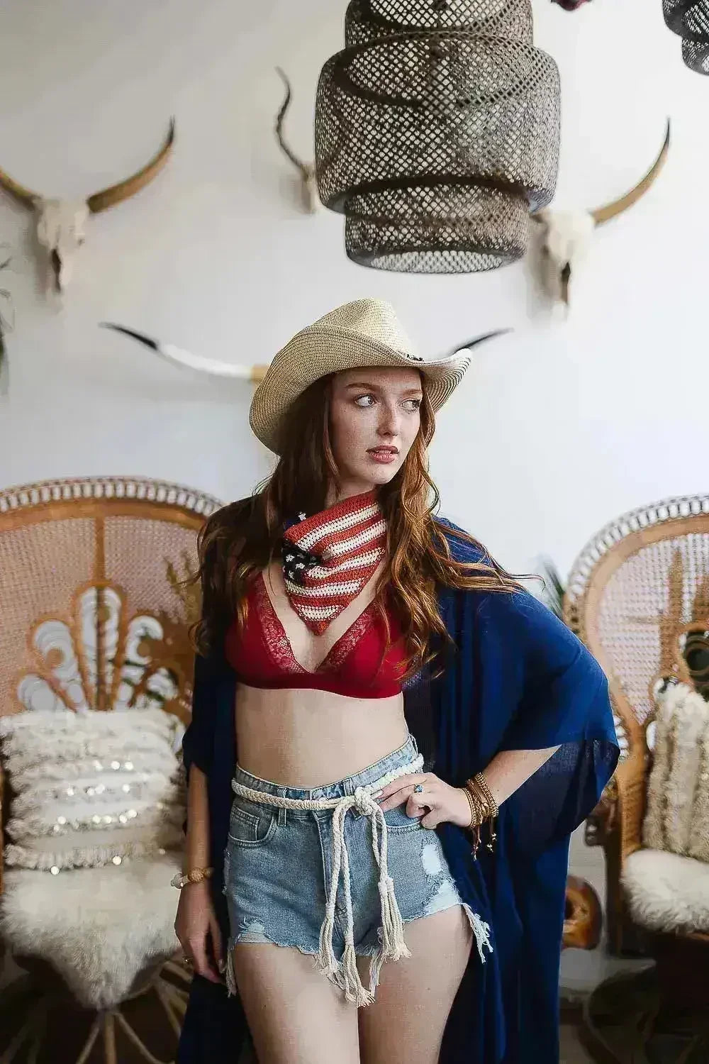 Boho Western Bead Chain Paper Hat - Summer Vacation Style | Femstylo