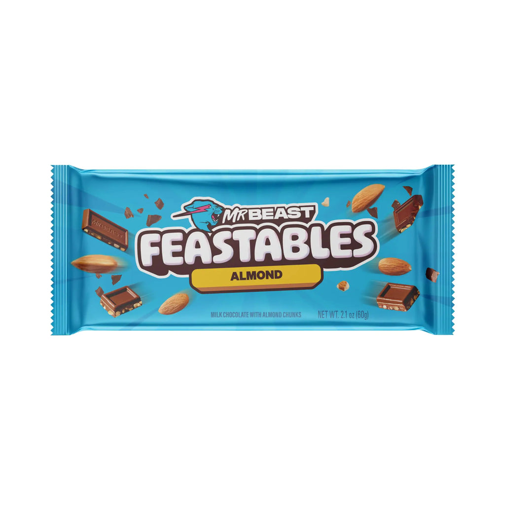 Feastables by MrBeast Almond Milk Chocolate KING Size Chocolate Bar 2.1oz (60g) 10 count Lootquake LLC