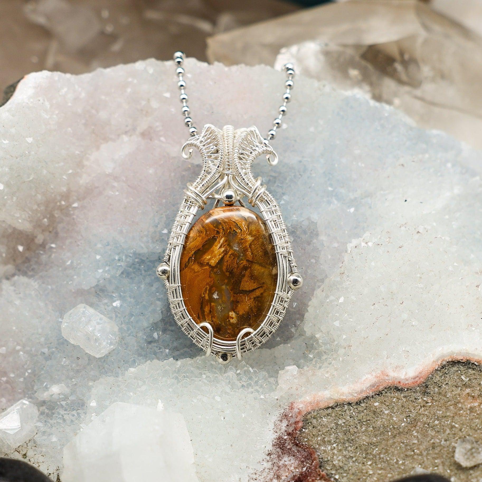 Yellow Jasper Wire Wrap Crystal Pendant - SJB-DIAMOND ELITES