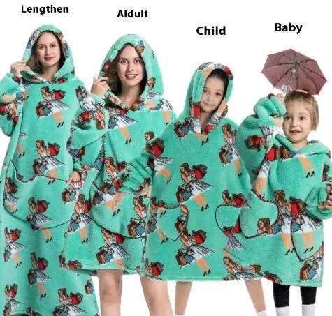 Lazy Blanket Hoodie Family Party Gift Pi-Mart