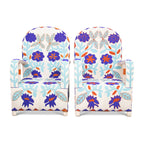 Yoruba Beaded Arm Chair Set of 2 | Blue Flowers Lootquake LLC
