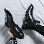Men's Chelsea High Top Casual Leather Boots Pi-Mart