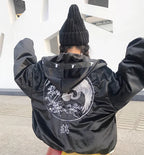 Hooded Jacket, Baseball Jacket, Crane Design Pi-Mart