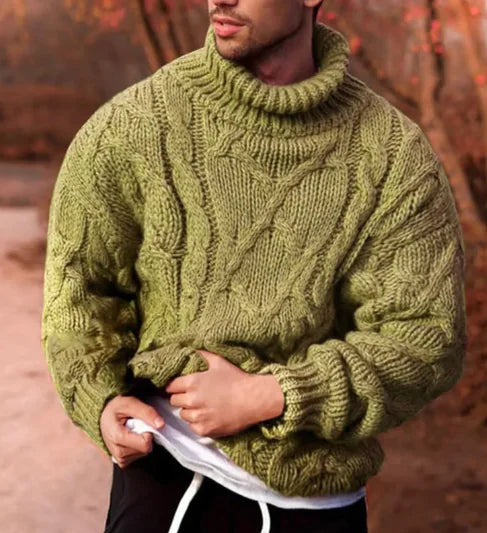 Cozy Turtleneck Knit Jacket Sweater Pi-Mart