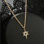 Gold-Plated Zircon Devil Eye and Star Cross Necklaces Lootquake LLC