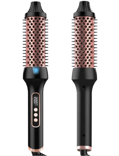 2-in-1 Hair Straightener & Curler Brush with PTC Heating Pi-Mart