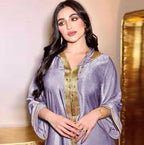 Cross-border Middle East Dubai Champagne Hooded Lace Suede Gown Robe Women In Stock Pi-Mart