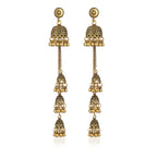 Jhumkas Indian Earrings for Women Jhumkas Jhumki Tassel Earrings Ethnic Dangle Earrings Beaded Bell Earrings Indian Jewelry for Women