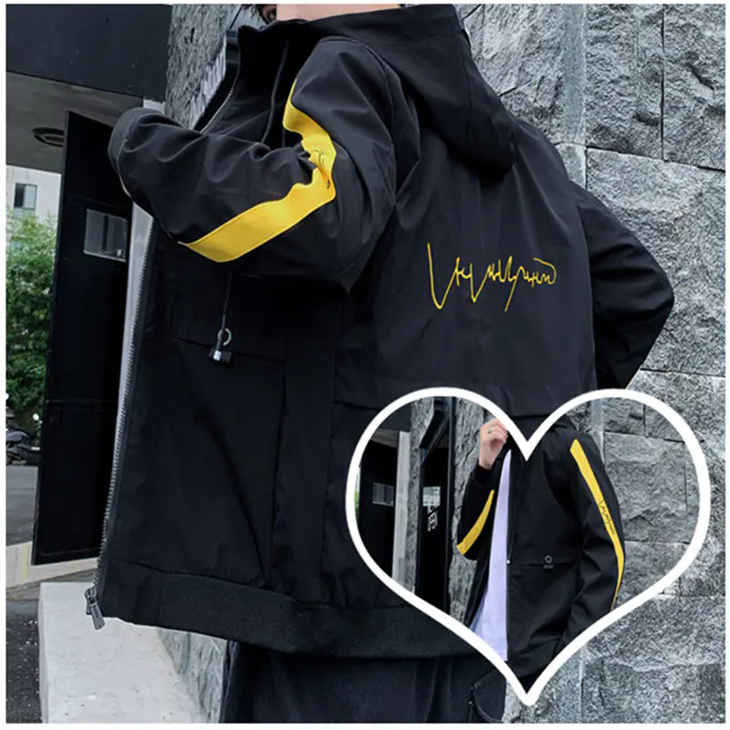 Men's Color Block Hooded Jacket Pi-Mart