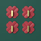 A Box of 4 Four-leaf Clover Hooks Punch-free Strong Sticky Bathroom Hook Light Luxury Household Wall Nail-free Key Storage Hook Cute Plastic Hooks Self-Adhesive Suitable Wall Bracket Self-Adhesive Hook Strong Adhesive Hanging on the Wall