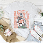 A Cowgirl Stand Up For What's Right Even If She Stands Alone Tee Peachy Sunday