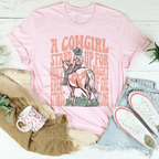 A Cowgirl Stand Up For What's Right Even If She Stands Alone Tee Peachy Sunday