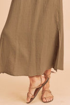 Side Slit Round Neck Sleeveless Tank Dress For Women Versatile, Comfortable, and Breezy Wardrobe Essential for Warm Weather Stevvex