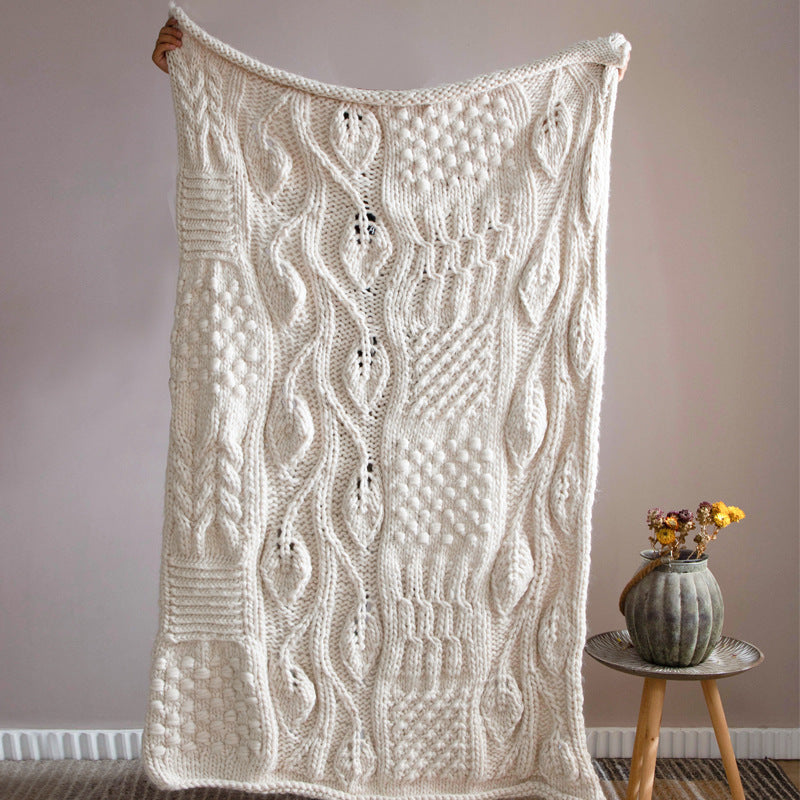 Hand-woven Thick Wool Blankets Sofa Towels And Blankets Upholstered And Photographed Blankets Pi-Mart