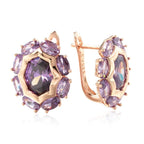 Gulkina Purple Gold Ring Earrings Necklace Amethyst Ornament Suit Pi-Mart