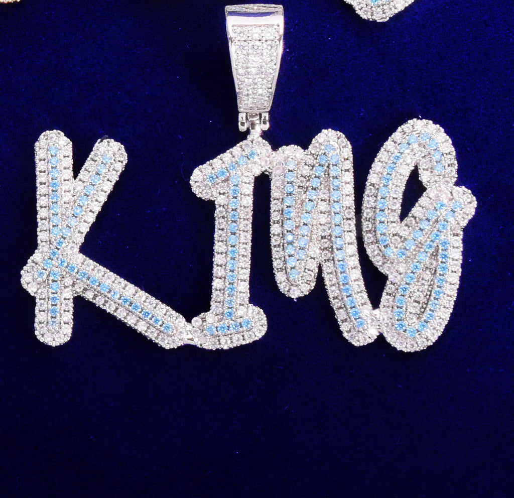 Creative Double Cursive Hip Hop Necklace Pi-Mart