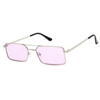 Luxury Famous Retro Modern Square Unisex Men and  Women‘s Sunglasses  With Alloy Metal Small Frame With Clear Double Bridge Men's Sunglasses - SJB-DIAMOND ELITES