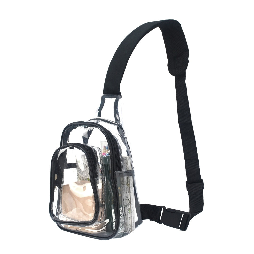 PVC transparent shoulder chest bag, outdoor travel backpack, gymnasium visual bag shoulder crossbody bag, transparent fanny pack, fanny pack crossbody, - SJB-DIAMOND ELITES