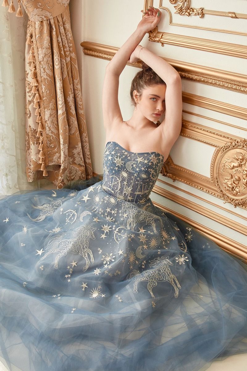 Constellation Selene Tulle Ball Gown Purplish Diva