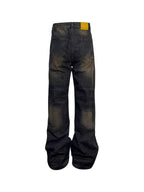 Niche Retro Washed Straight Deconstructed Jeans Lootquake LLC