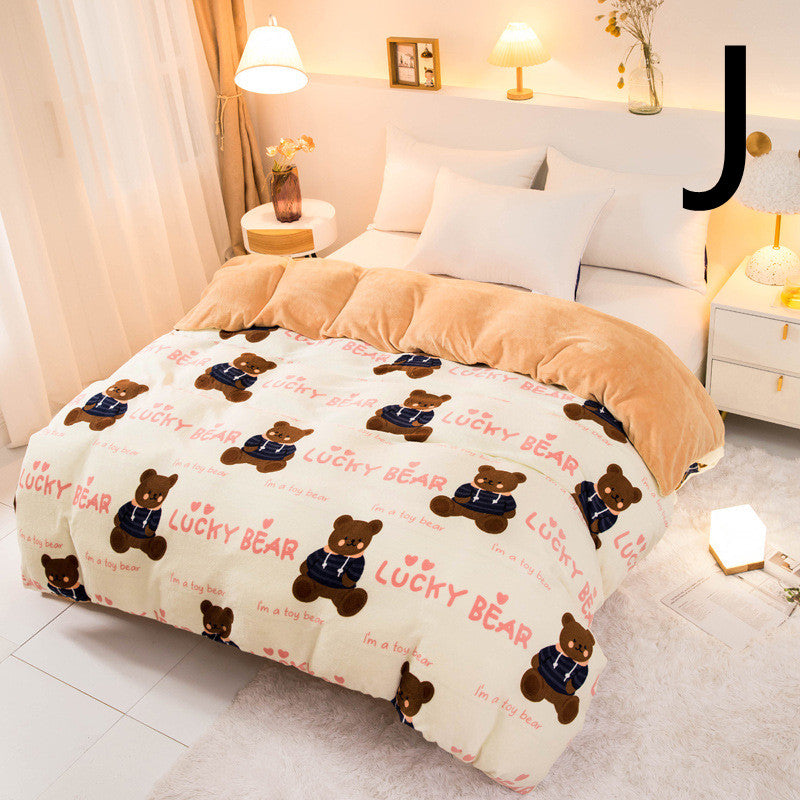 Thick Coral Fleece Double Plush Duvet Cover Pi-Mart