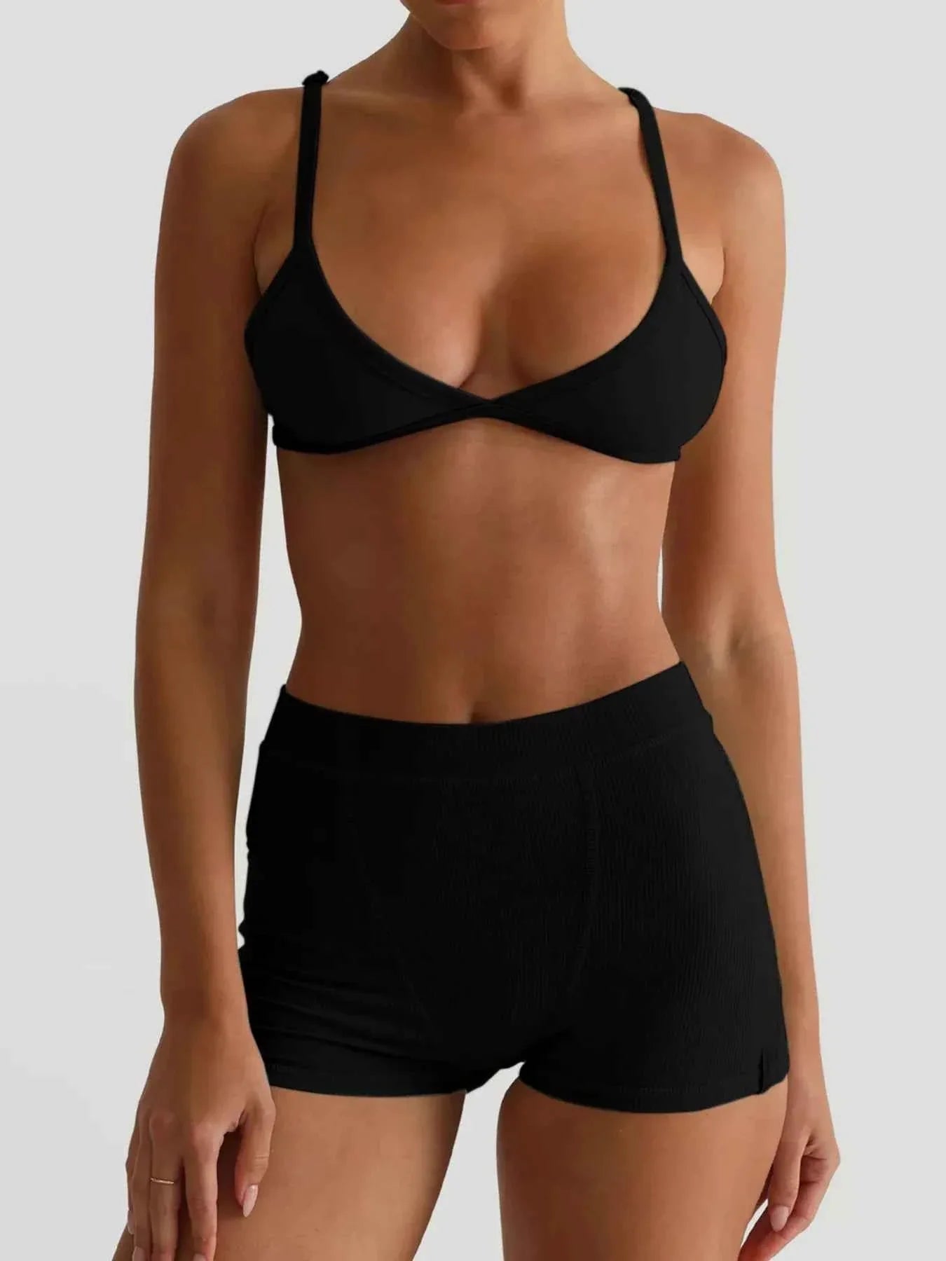 Seamless Bra and High Waist Shorts Active Set THRIXINE