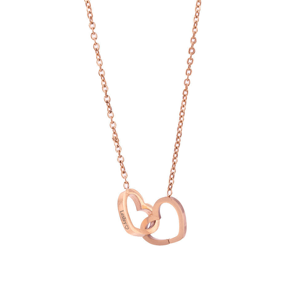 Simple Stainless Steel Plating Love Engraved Necklace Pi-Mart