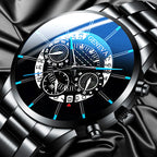 Steel Band Calendar Quartz Watch