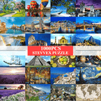 New Modern Stevvex Puzzles 1000 pieces Assembling picture Landscape puzzles toys for Adults Children Kids Educational Games Toys With Cities and Natures - SJB-DIAMOND ELITES