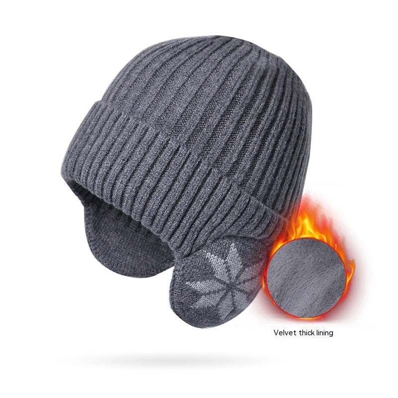Thermal Knitting Woolen Cap Men's Fleece-lined Thickened Winter Trending Products Pi-Mart