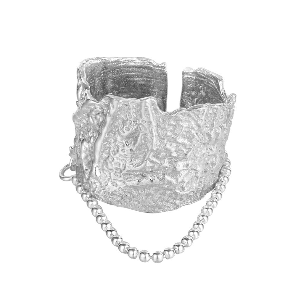 Tin Foil Texture Normcore Style Ring