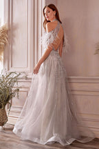 Anastasia Feather Gown Purplish Diva