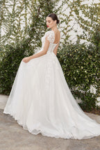 Catherine Cap Sleeve Lace Ball Gown Purplish Diva