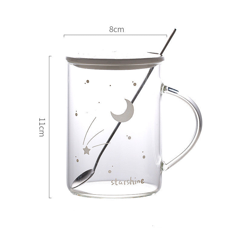 Luminous Heat-resistant Glass With Lid Spoon Pi-Mart