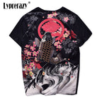 Vintage Japanese Harajuku Floral Carp Men's T-shirt