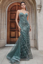 Beaded Mermaid Gown Purplish Diva