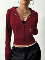 Zip-Up Long Sleeve Hoodie