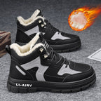Winter Thickened Velvet Warm Ankle Boots Men Outdoor Subzero Anti-cold Anti-ski Snow Boots Outdoor Casual Walking Running Flat Shoes Pi-Mart
